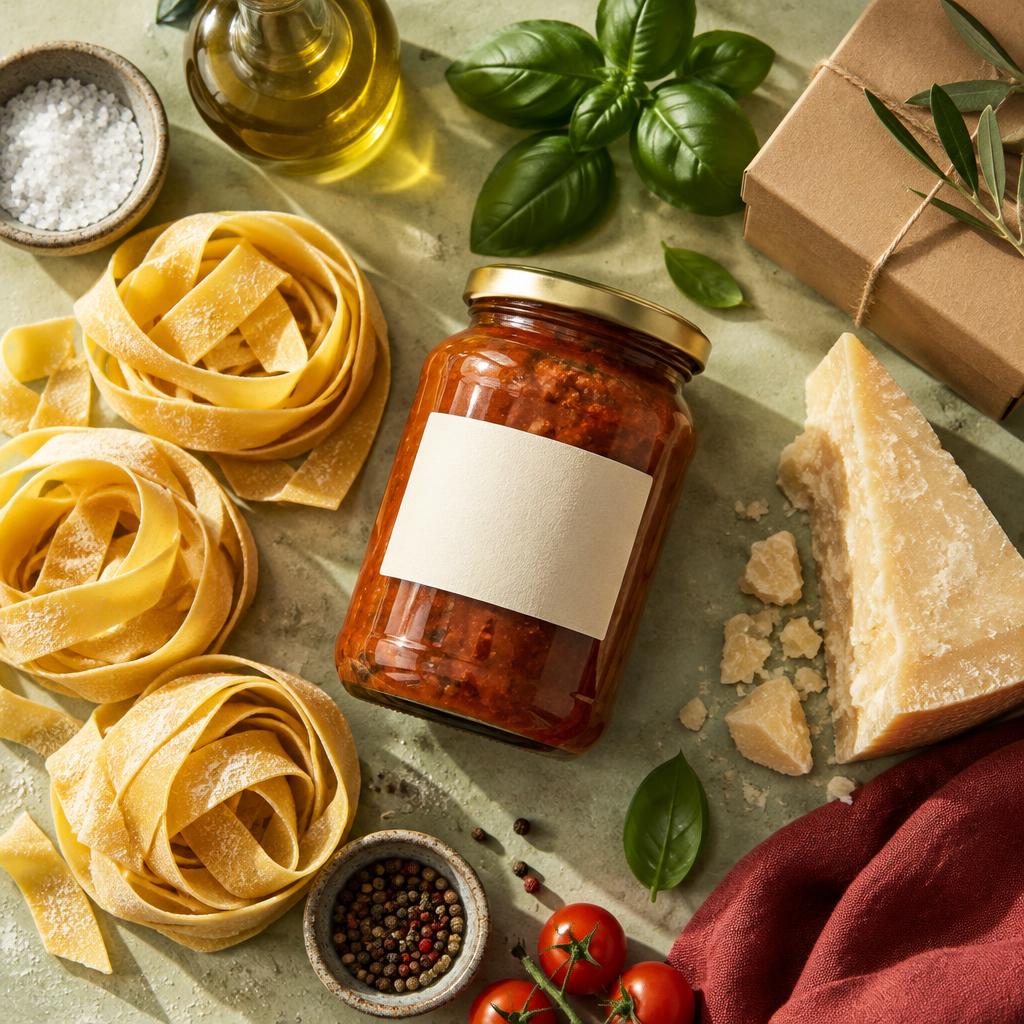 Pappardelle & rustic ragù dinner box ingredients
